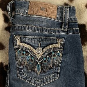 Miss Me Blue Jeans with Embroidered Pocket